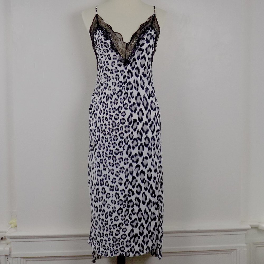 new with tags! Victoria's Secret leopard flowy slip dress lingerie midi slit